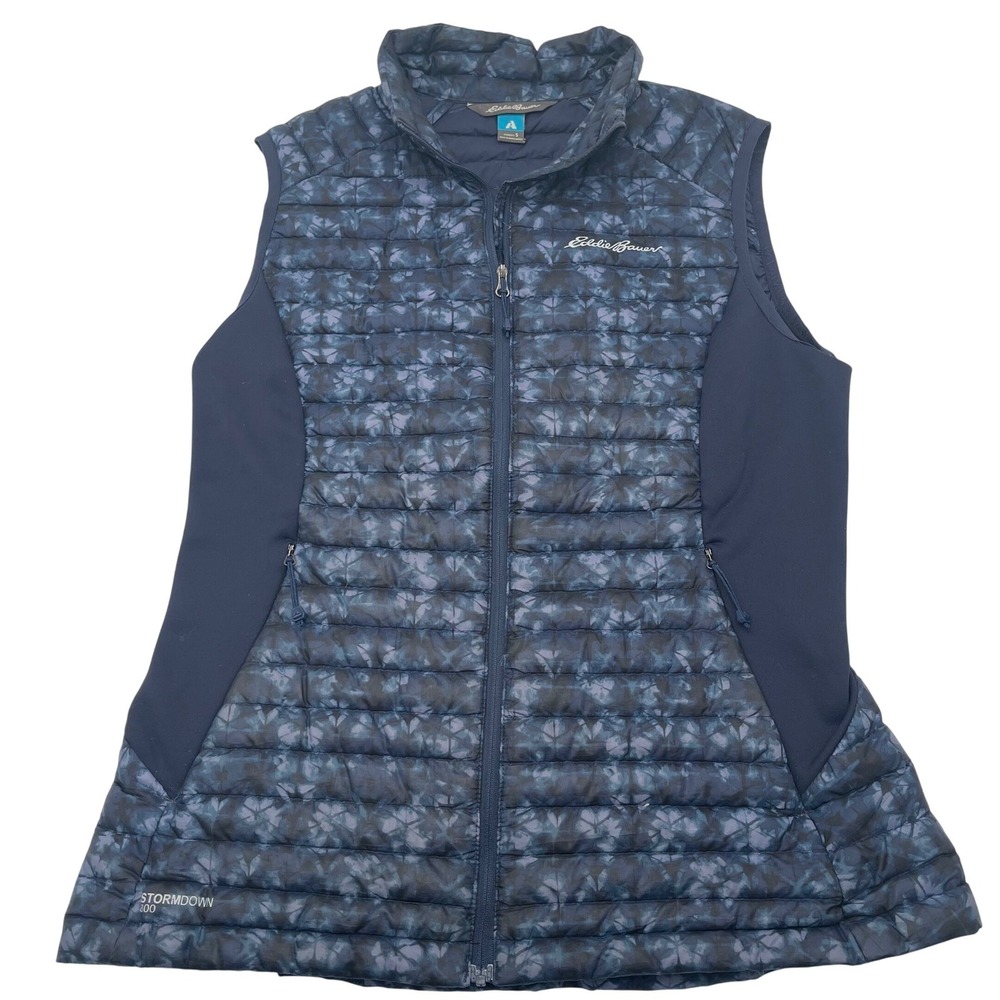 Eddie Bauer First Ascent Womens Down Vest Stormdown 800 Puffer Quilted Blue Sz S